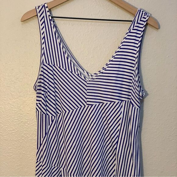 MOTHERHOOD Stripped Tank Dress Women’s Medium Tall Blue white Maternity. - Picture 3 of 12